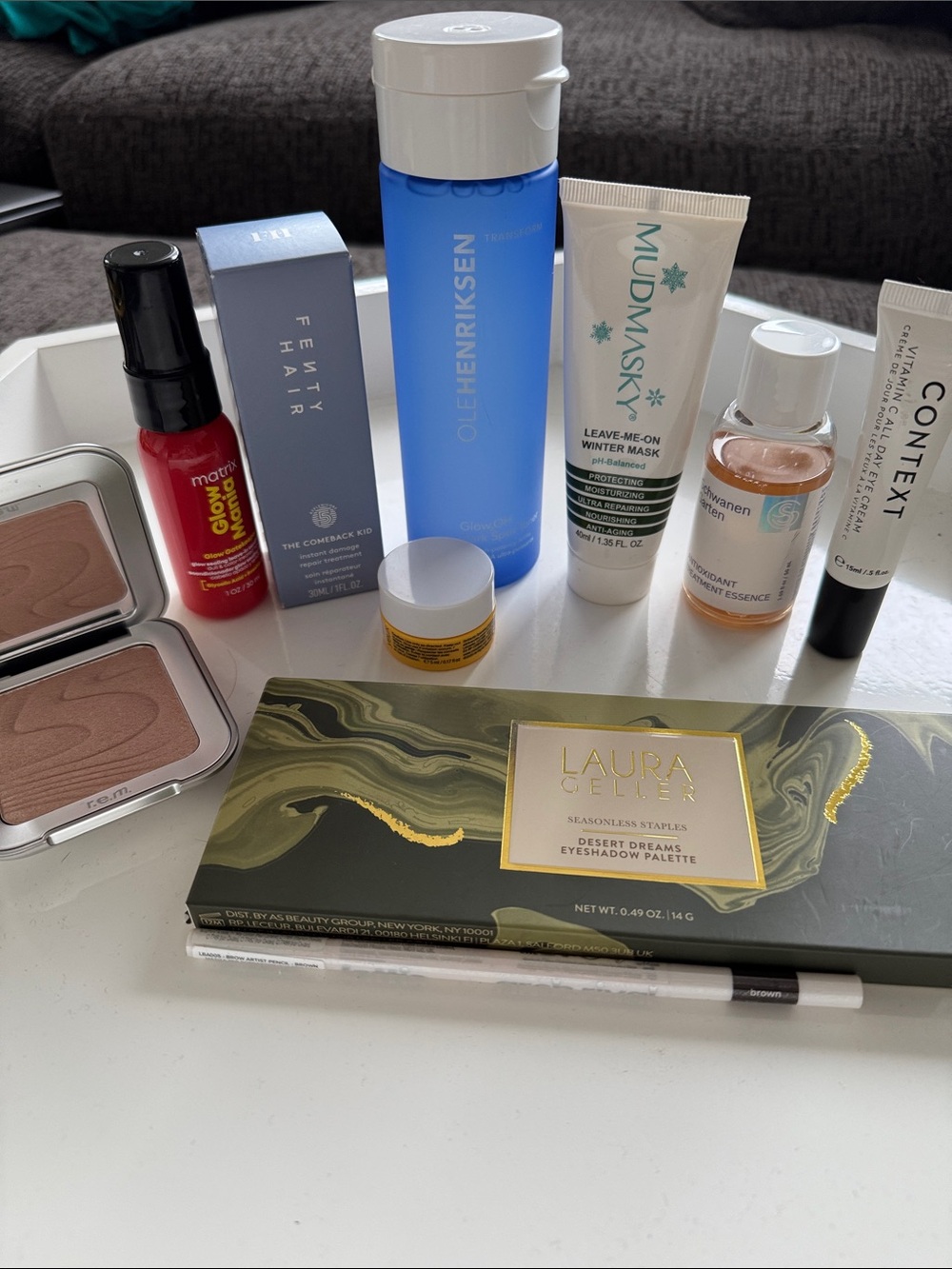 Makeup Skincare Hair 8 Piece Bundle Toner Mask Eye Cream Eyeshadow Toner New
